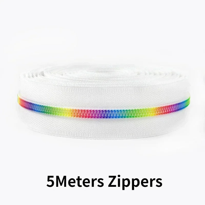 Nylon Reißverschlussband & Schieber Set 5m für Reparaturen Kleidung Taschen #5