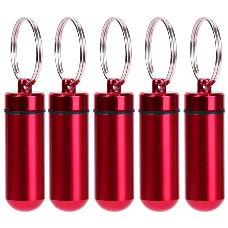 Mini Aluminium Pillenbox Schlüsselanhänger tragbar für Outdoor Reise