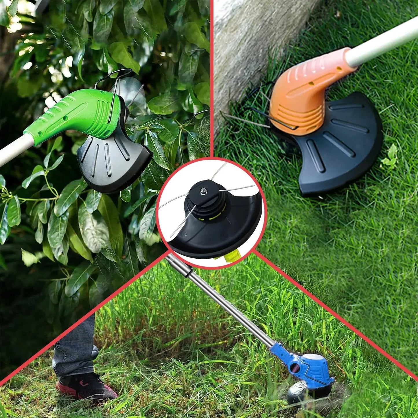 2-5er Set Ersatz Trimmerköpfe mit Stahl-Draht für Benzin Rasentrimmer