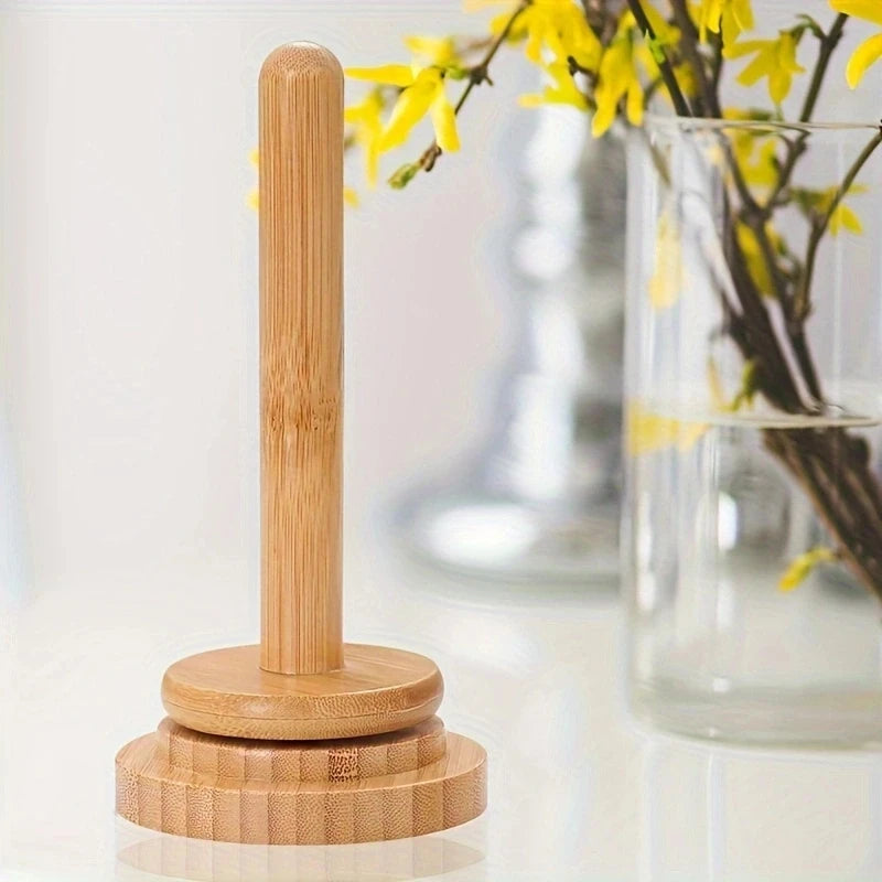 Garnständer aus Bambus und Holz mit drehbarer Kugel für Zuhause