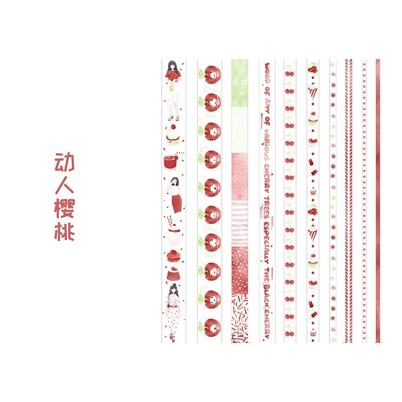 10 Rollen Washi-Papierband in verschiedenen Breiten 2m Länge für DIY Dekoration