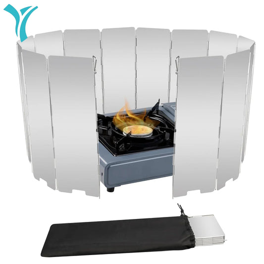 Faltbare Aluminium Herd-Windschutzscheibe für Campingöfen Outdoor 9/10/12