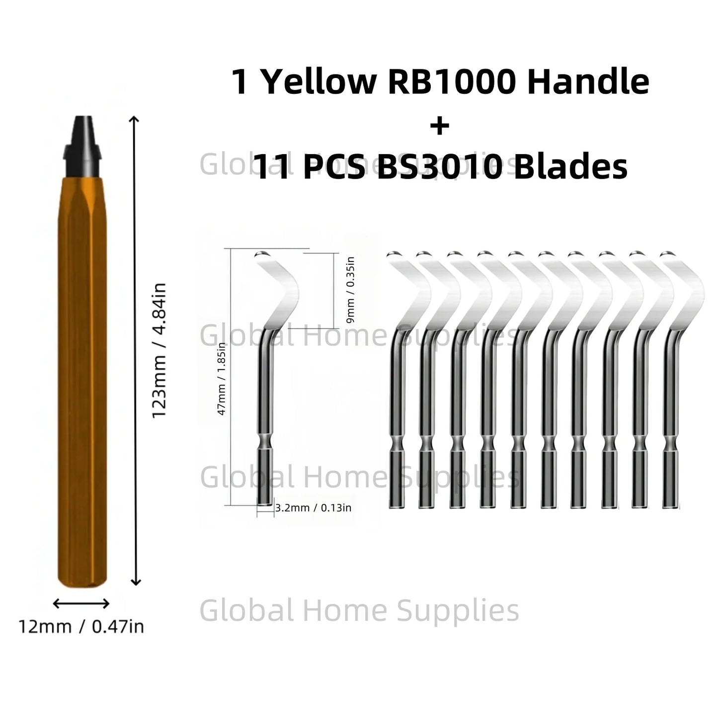 Entgratungswerkzeug Set RB1000 mit 1 oder 11 Schnellarbeitsstahl-Schwenkklingen