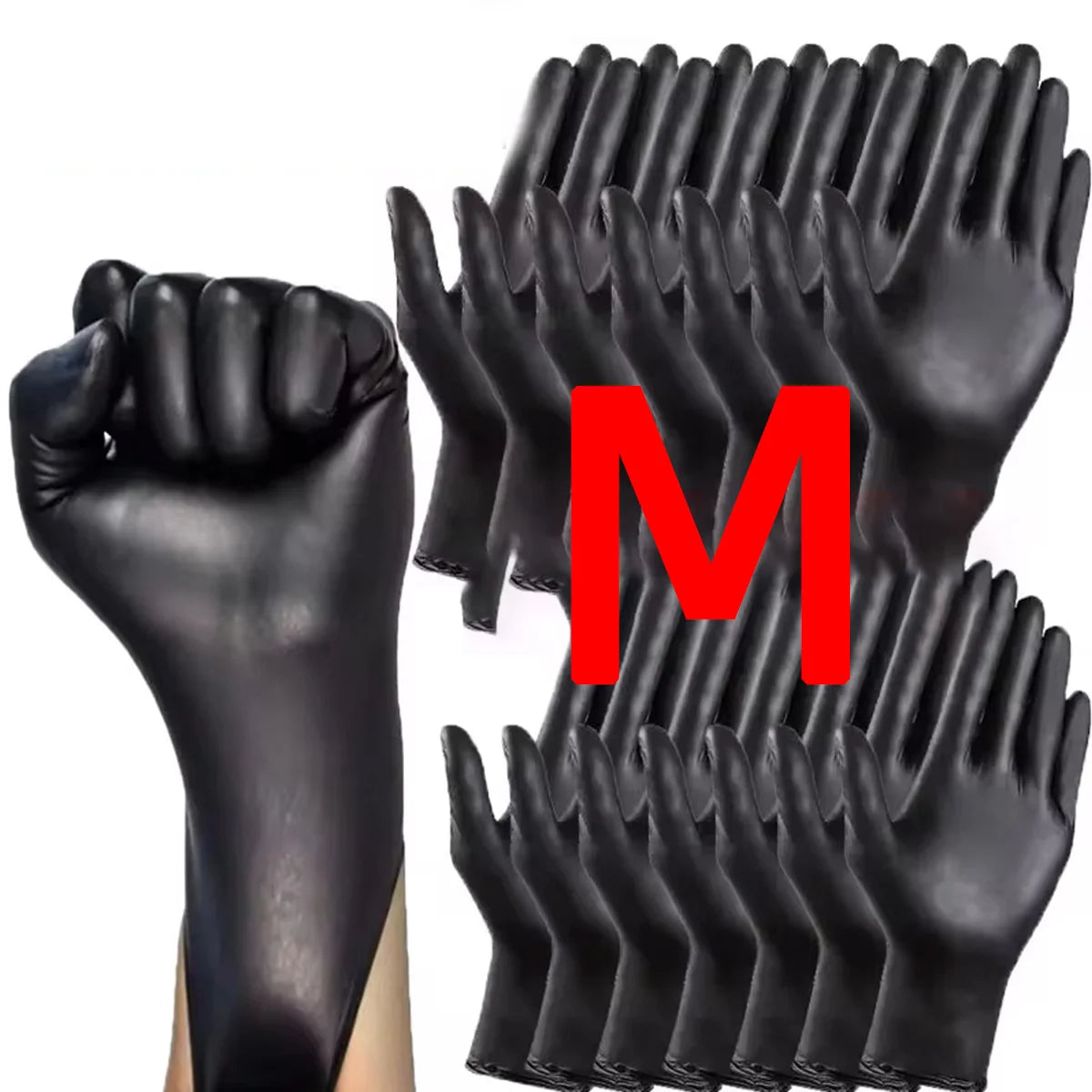 Robuste schwarze Nitrilhandschuhe 6 Mil, latexfrei – Schutz für Haushalt - Arbeit
