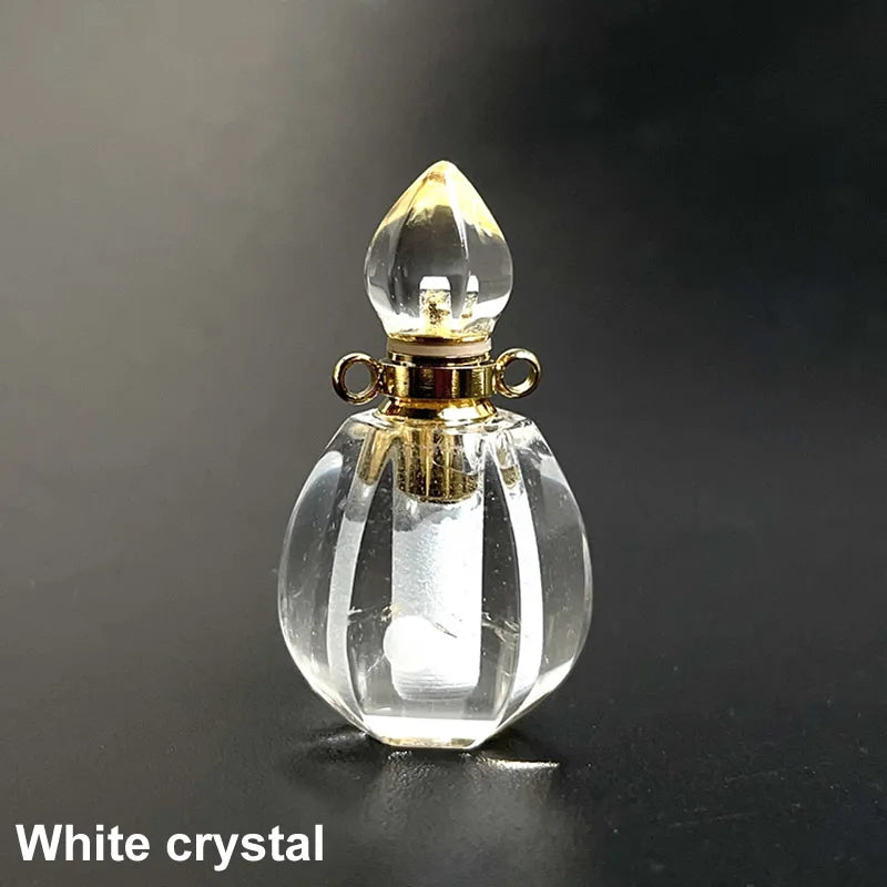 Unregelmäßige Naturstein Parfümflasche Anhänger – Amethyst Tigerauge Öl Diffusor
