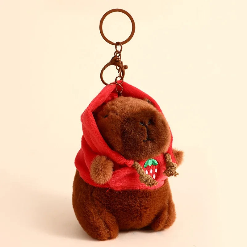 Charmanter Plüsch-Capybara Schlüsselanhänger in Kupfer für stylische Alltags-Accessoires