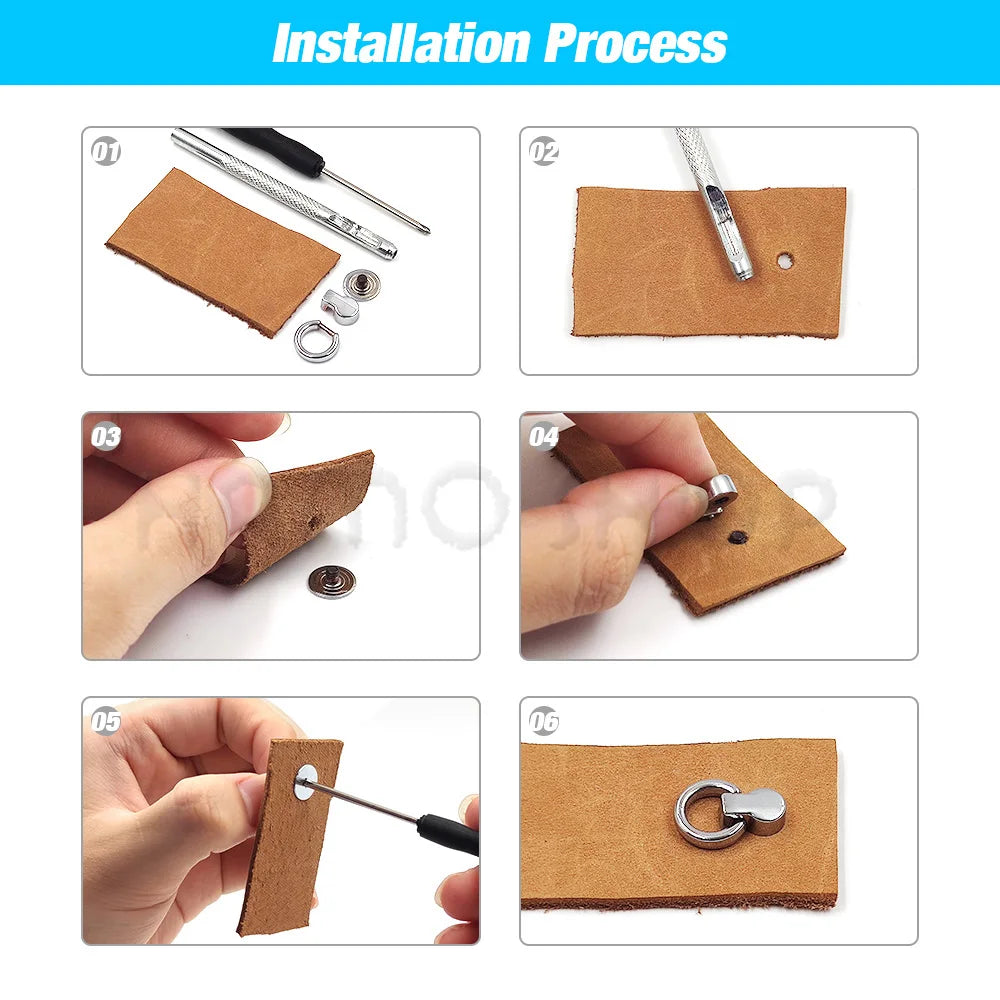 10er Set Metall O Ring Stud Niet Schraube Aufhänger für Taschen