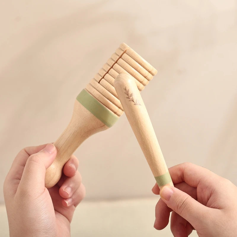 Montessori Holz Musikinstrumente für Babys Lernspielzeug Xylophon Rassel Trommel