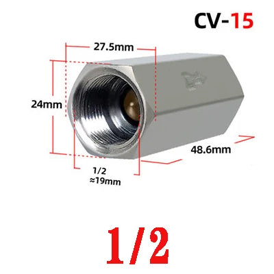 Pneumatisches Rückschlagventil Messing mit BSP Innengewinde 1 8 bis 3 4