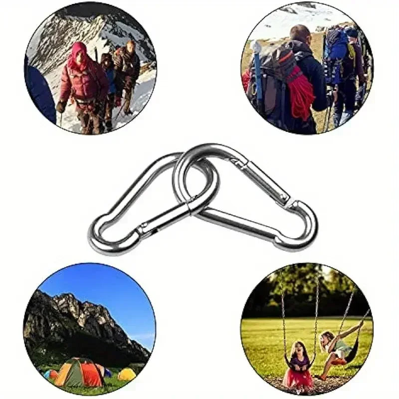 Leichter Mini-Karabiner aus Aluminium mit D-Ring - Federclip – silber, vielseitig