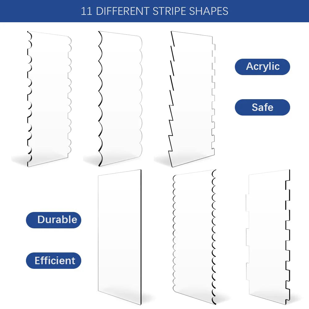 Acryl Kuchen Schaber Set für glatte Buttercreme und professionelle Kuchendeko