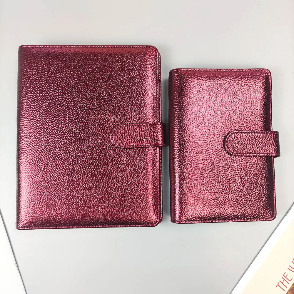 A5/A6 PU Leder Binder für Fotokarten, Tagebuch & Planer – Metallic Design