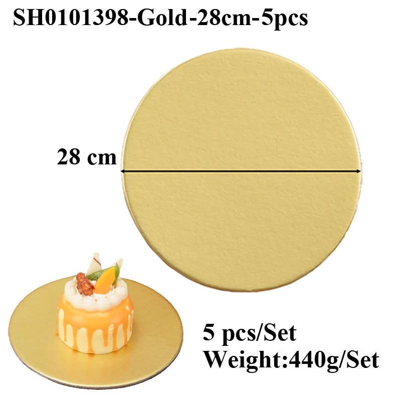 Runde Kuchenkartons 10-30 cm mit goldener oder silberner Beschichtung
