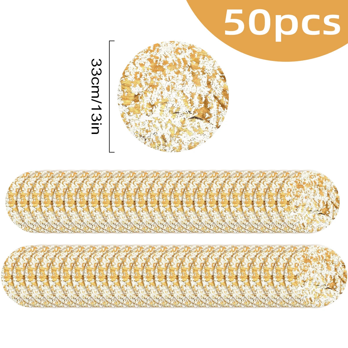 Gold Einweg Tischsets Rund 33cm für Weihnachtsfeier & Festliche Deko