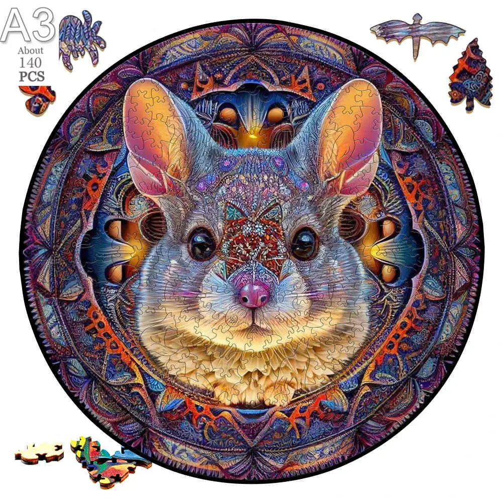 Fesselndes 3D Holzpuzzle Tier für Erwachsene und Kinder