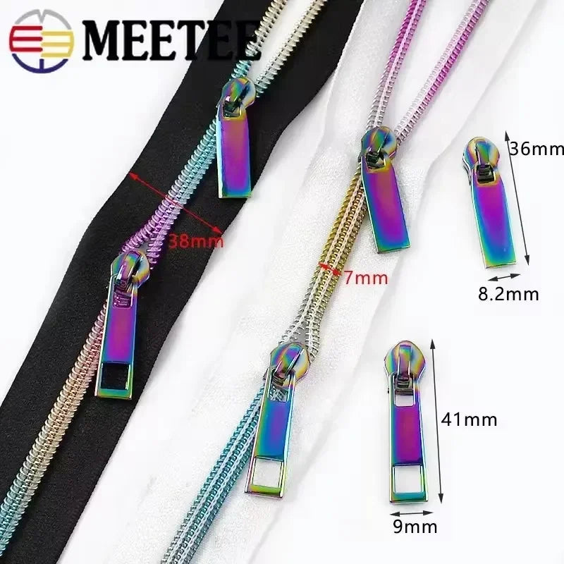 Nylon Reißverschlussband & Schieber Set 5m für Reparaturen Kleidung Taschen #5