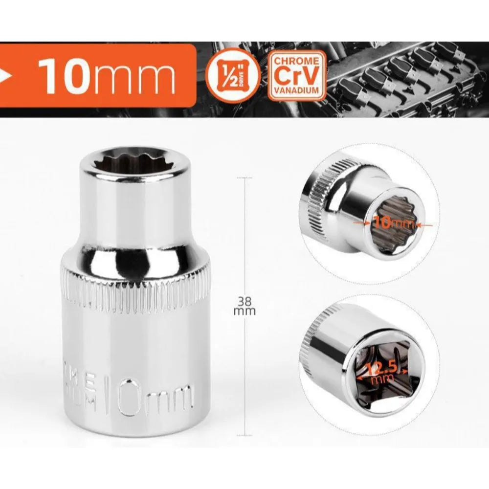 1/2 Zoll Vierkantantrieb 12-Punkt Steckschlüssel für Ratschenschlüssel 8-32mm