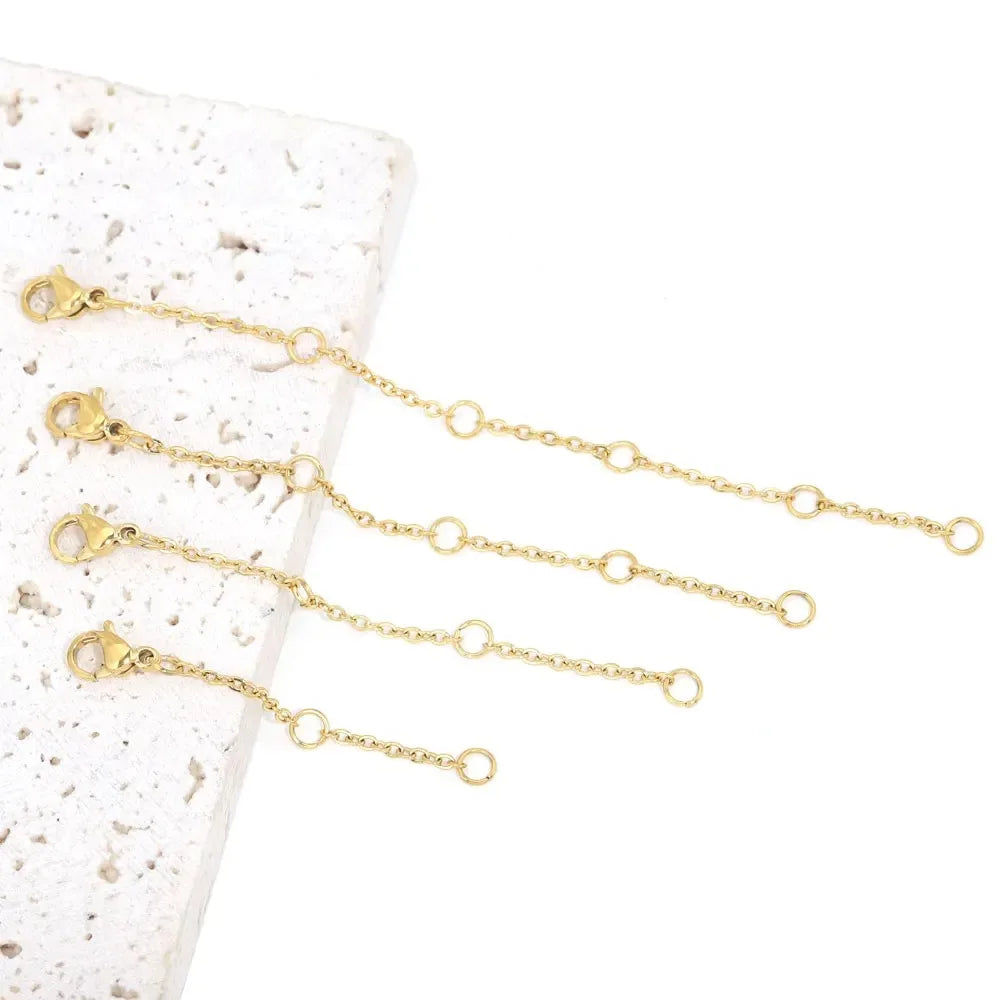 10 Stück Edelstahl Verlängerungsketten Karabinerverschlüsse Schmuckzubehör