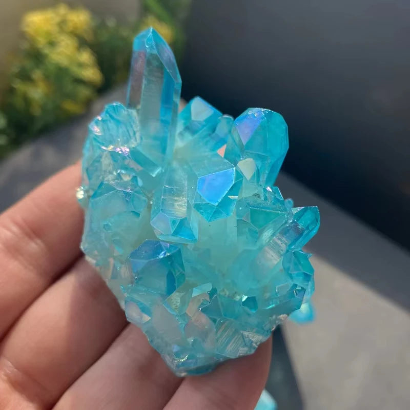 Natürlicher Quarz Cluster Himmelblau – Heilstein und Deko