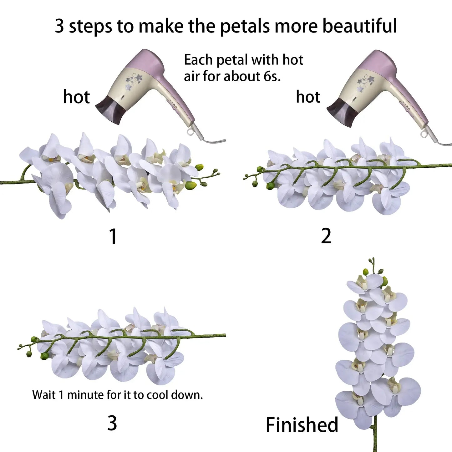 Künstliche Phalaenopsis-Blumenzweige 69 cm für elegante Dekoration