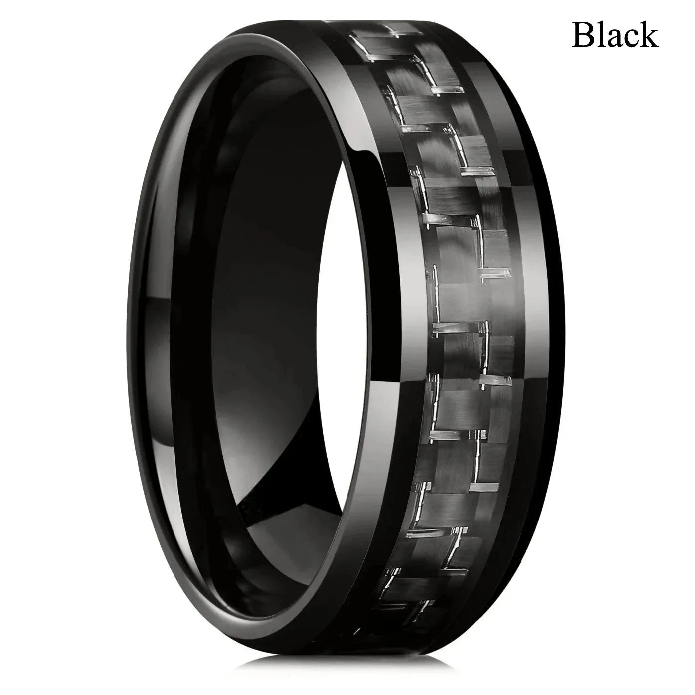 Eleganter Edelstahlring mit keltischem Drachen und Carbon Inlay