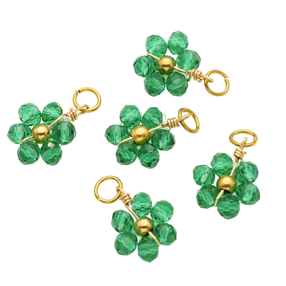 10er Set Edelstahl Blumen Charms für DIY Schmuckherstellung 10x16 mm