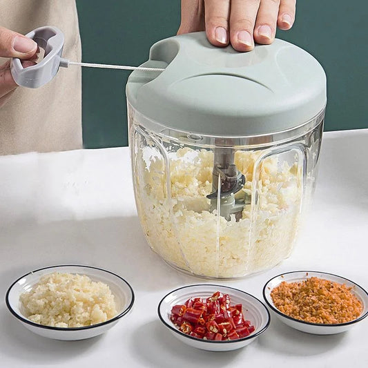 Manuelle Knoblauchpresse - Gemüsezerkleinerer aus Edelstahl, 500/900 ml