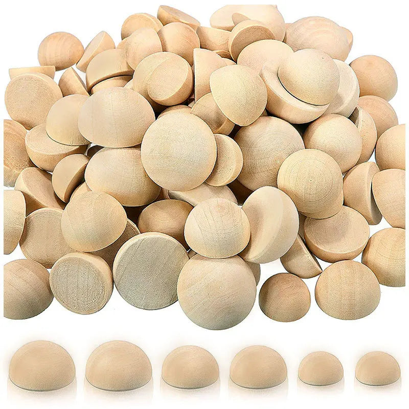 Natürliche halbe Holzperlen 10–30mm, 10–200 Stück – Kreativ - Vielseitig