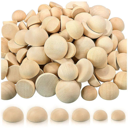 Natürliche halbe Holzperlen 10–30mm, 10–200 Stück – Kreativ - Vielseitig