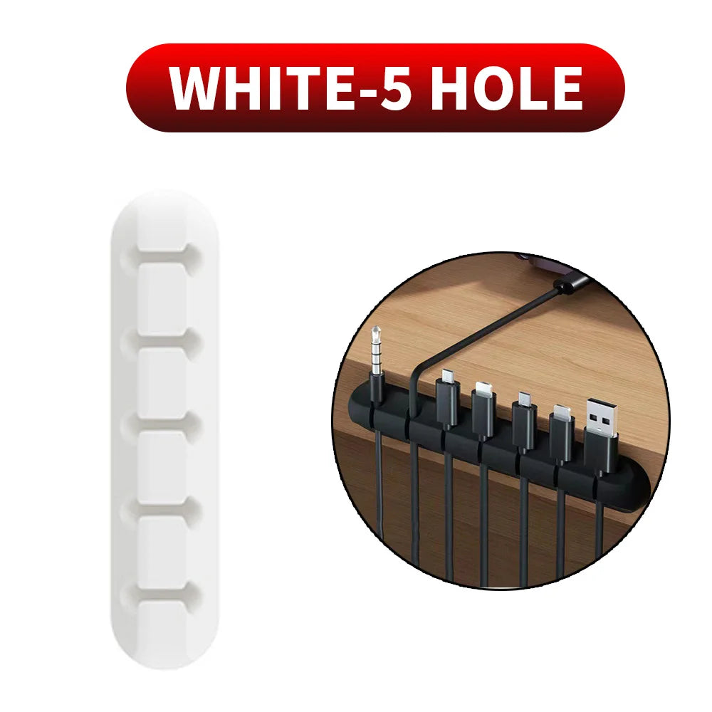 Selbstklebende Kabelhalter Clips für Schreibtisch und USB Ladekabel