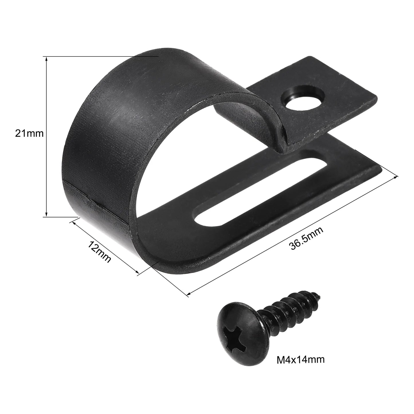 50x R-Typ Nylon Kabelclips mit Schrauben für diverse Kabeldurchmesser