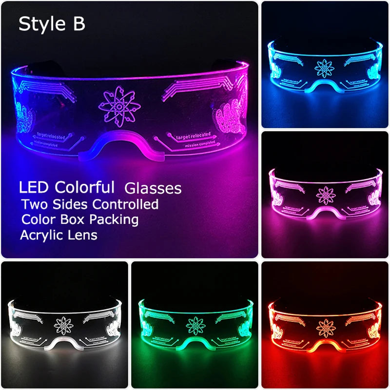 Leuchtende LED Partybrille aus Acryl mit Farbwechsel für Feste