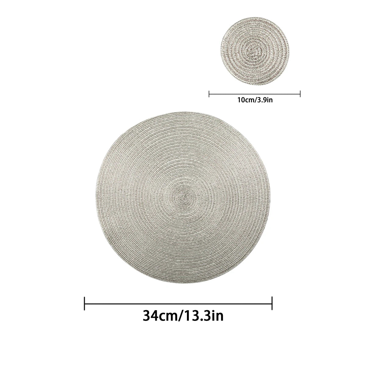 12er Set Runde Geflochtene Tischsets Hitzebeständig für Weihnachten
