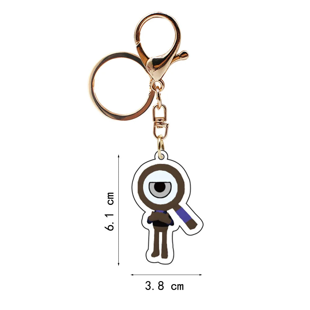 Acryl Schlüsselanhänger 6 cm mit antik goldener Eisenlegierung Unisex