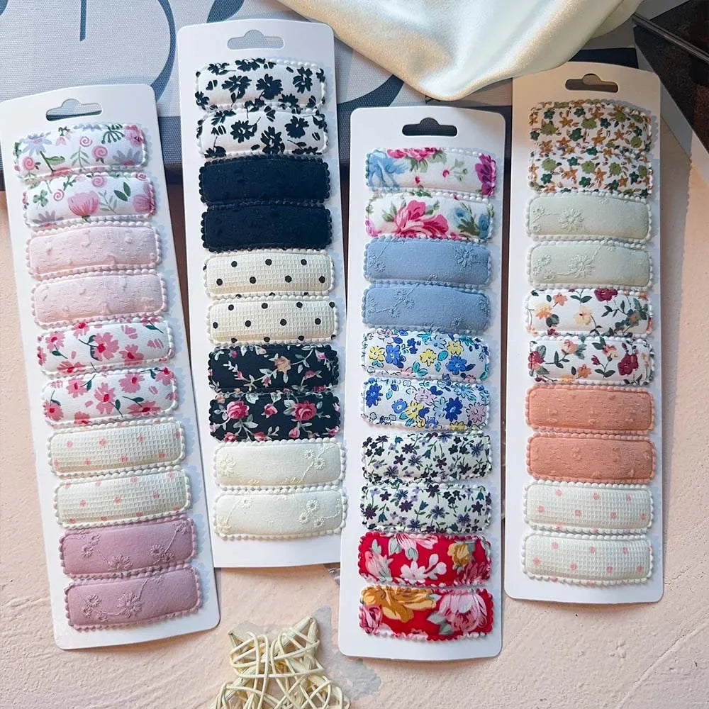 10er Set Blumen-Haarklammern für Mädchen – sicherer Halt, charmantes Design