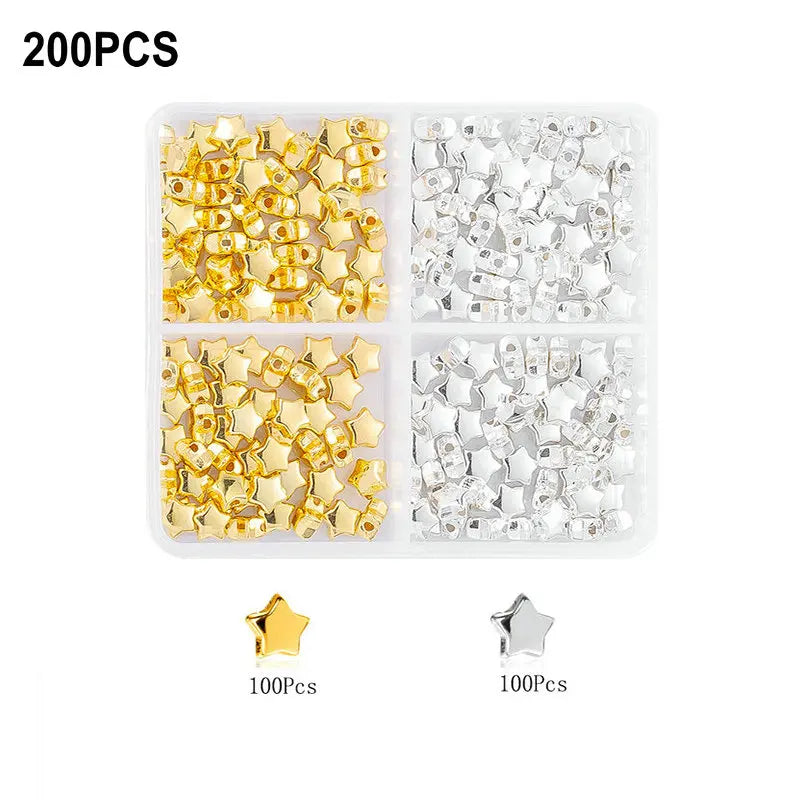 4 Farben CCB Spacer Perlen Kit mit 6 Stilen für Schmuck DIY Handwerk