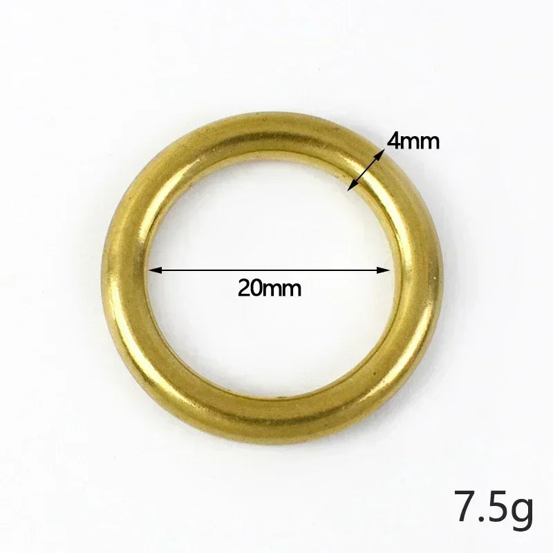 O-Ring aus massivem Messing, nahtlose Ringe für Gürtel und Schlüssel
