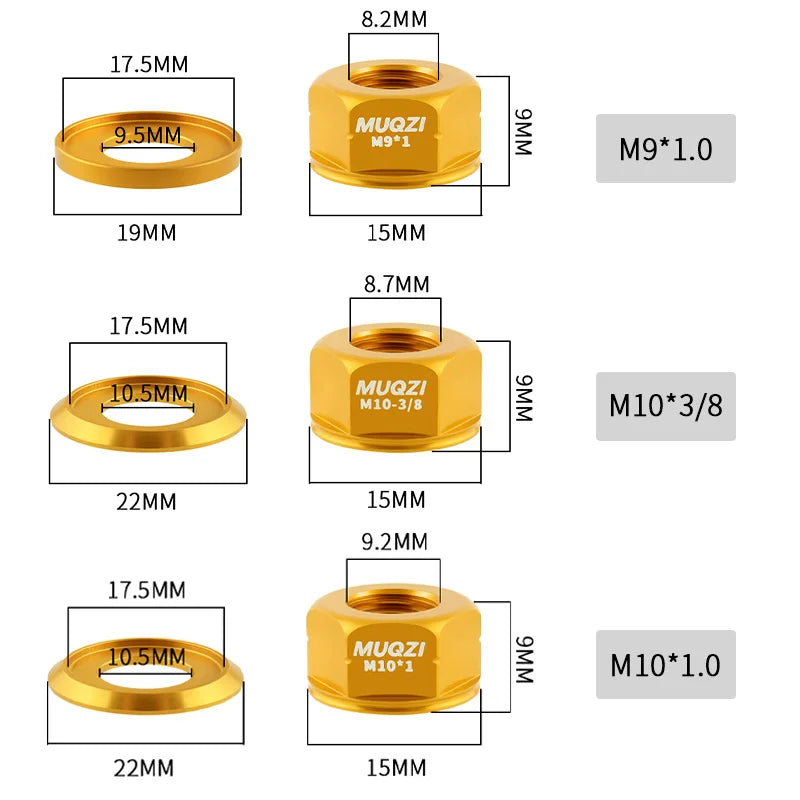 Fahrrad Radnaben Achsmuttern M9 M10 für Mountainbike Faltrad - Sicherer Halt