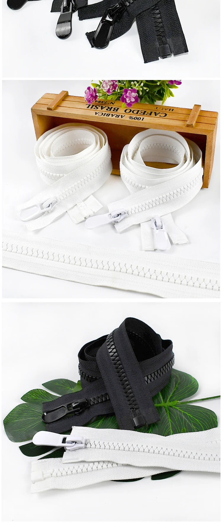 Harz-Reißverschluss offen 70–150 cm langer Doppelschieber Nähen-Yabubest - Home & More