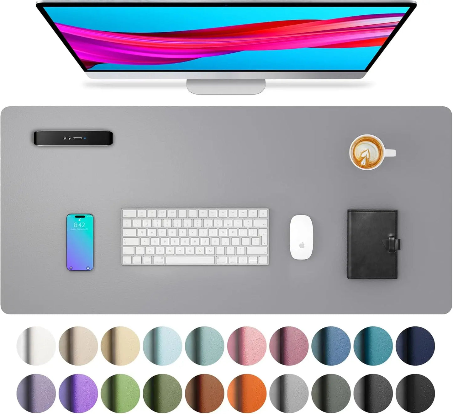 Wasserdichte große Schreibtischunterlage aus PU Leder für Büro und Gaming