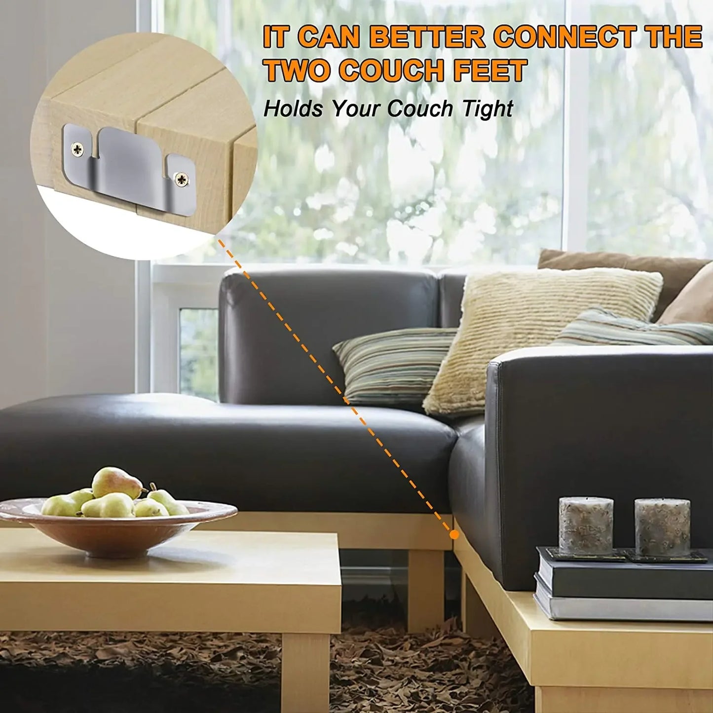 Edelstahl Möbelschnittverbinder 8er Set für Sofa - Rahmen sicher fixieren