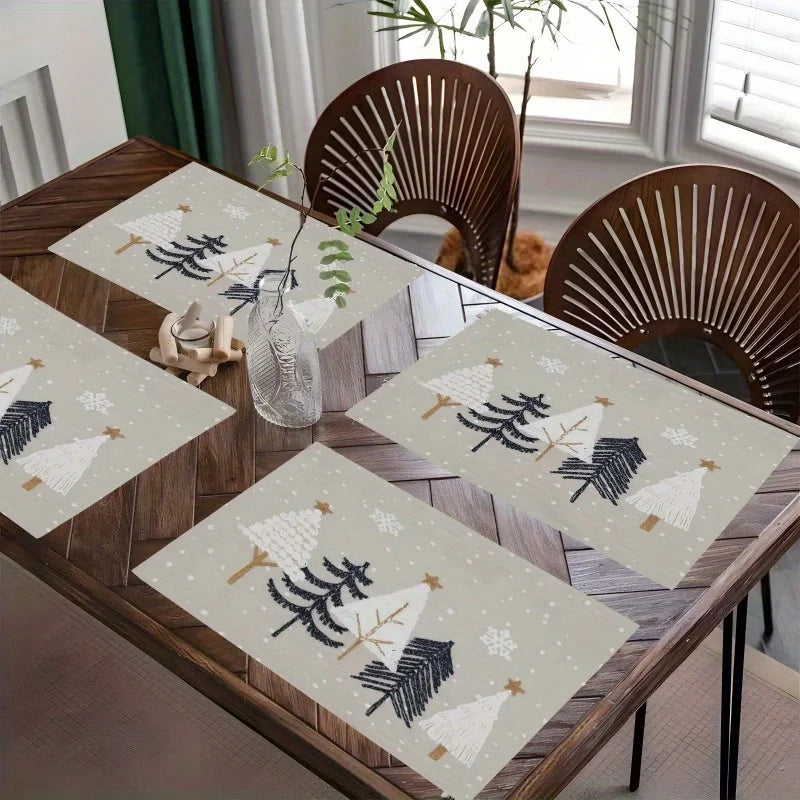 Festliche Weihnachtsbaum Tischsets aus Polyester für Ihr Zuhause