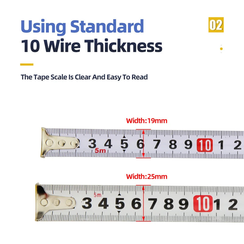 Metrisches Maßband Stahlmesslineal 2M 3M 5M Länge Entfernungsmesswerkzeug