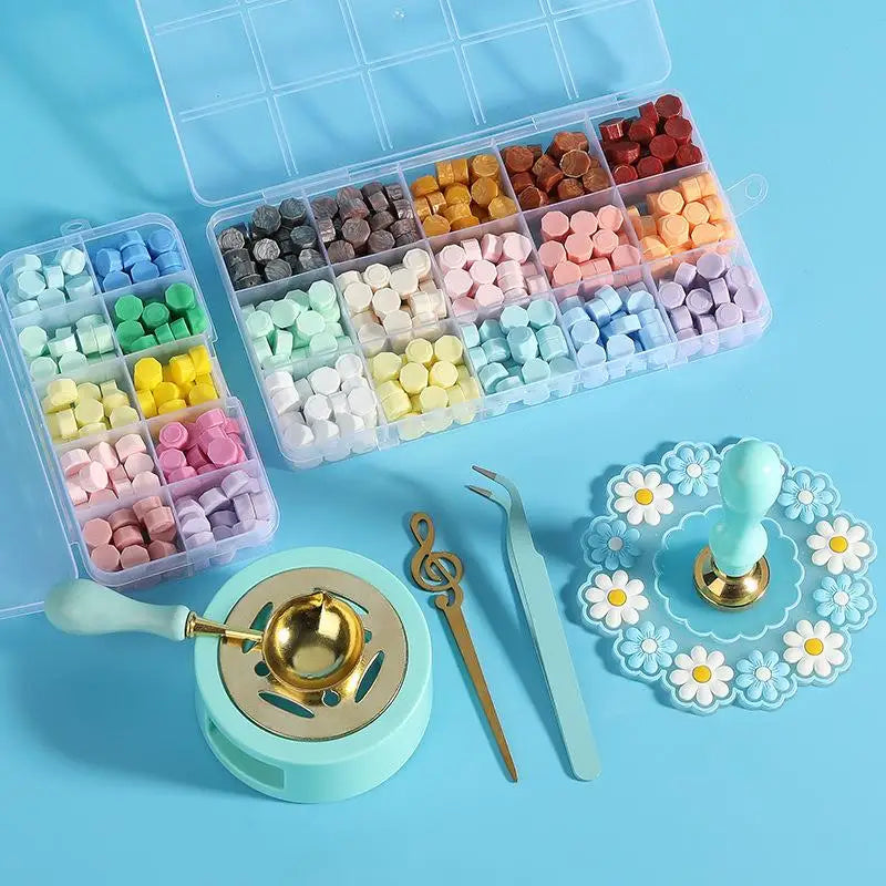 Vielseitiges Wachssiegel Stempelset aus Metall für kreative Dekoration