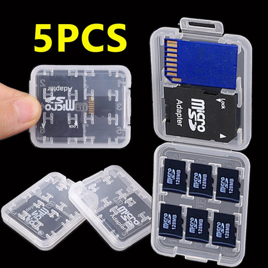 8-in-1 Transparente SD TF MS Kartenbox für sicheren Schutz und Ordnung