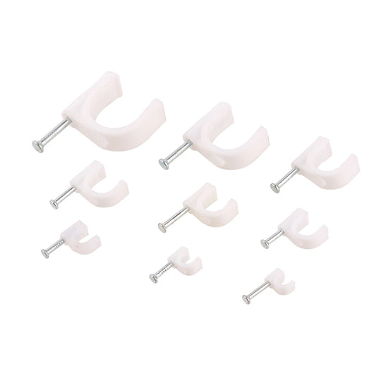 Runde Kabelklemmen 4-16mm für sichere Kabelverlegung – 100 Stück weiß