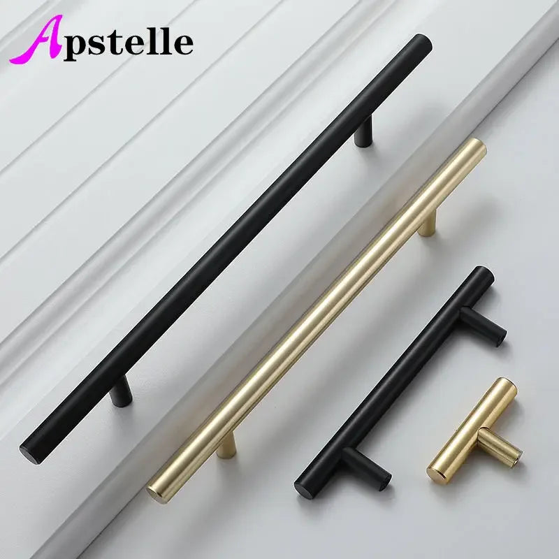 Moderner Möbelgriff Edelstahl schwarz/goldfarben Schrank Schublade Stange