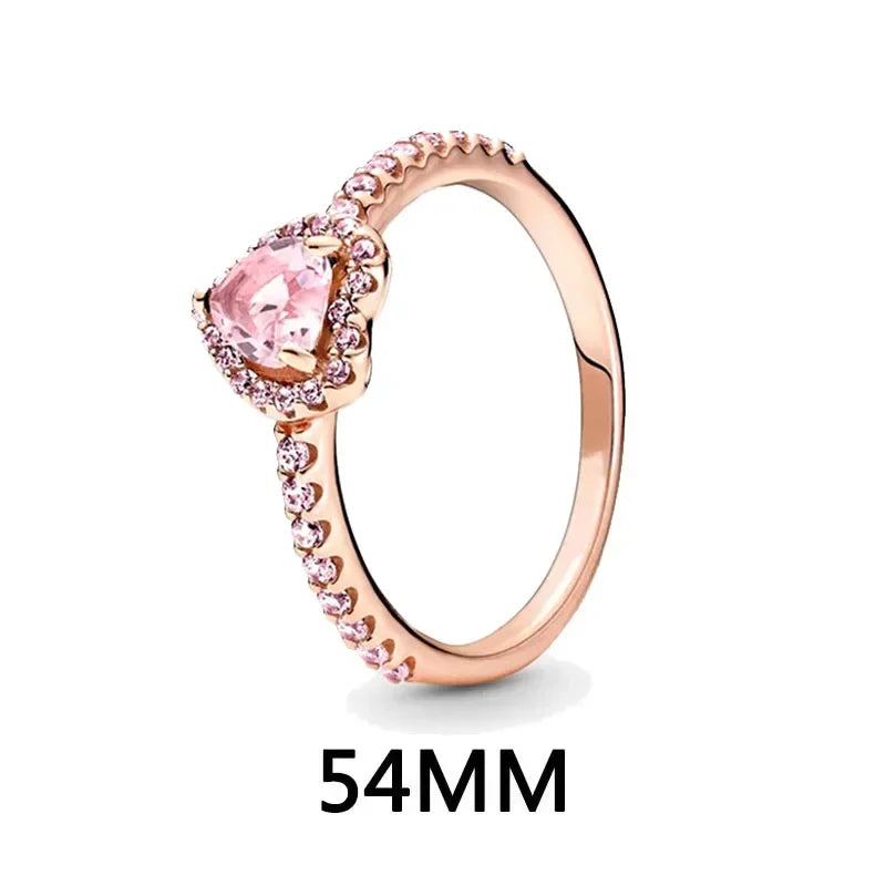 Funkelndes Schmuckset 925er Sterlingsilber Herz Ring Halskette Ohrringe