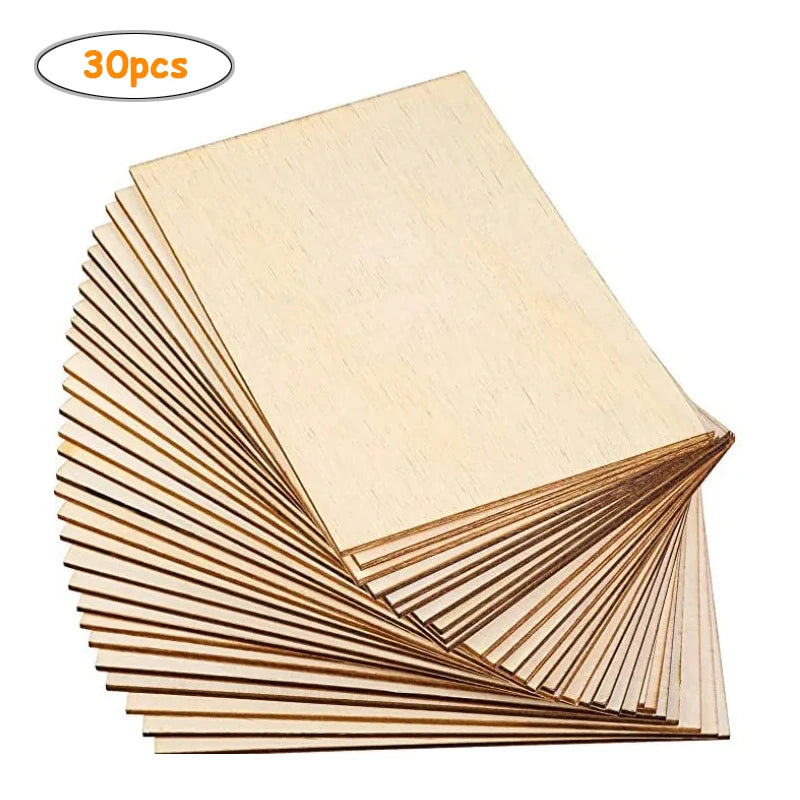 Unlackierte Holzplatten 30er Set 10x15 cm Naturholz für DIY Kreativprojekte
