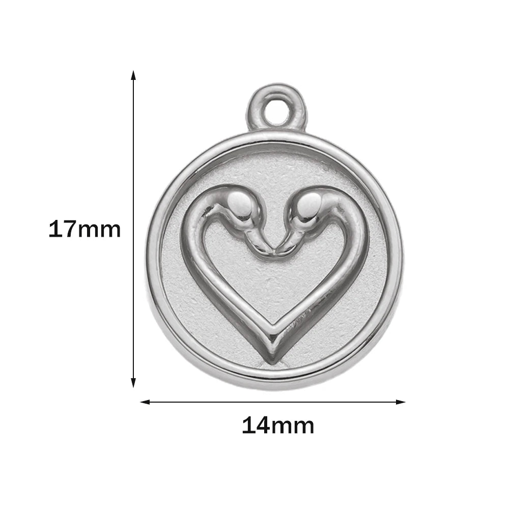 Goldfarbene Edelstahl Charms Rose Herz Meerjungfrau Design